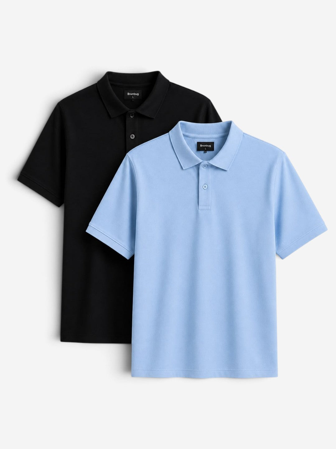 Classic Polo T-Shirt (Pack of 2) | 100% Cotton | Black & Blue