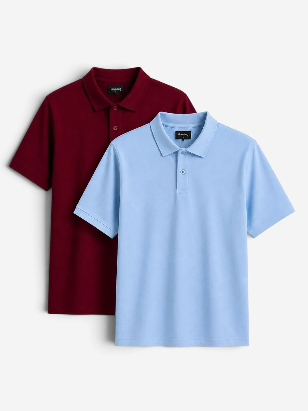 Classic Polo T-Shirt (Pack of 2) | 100% Cotton | Blue & Maroon