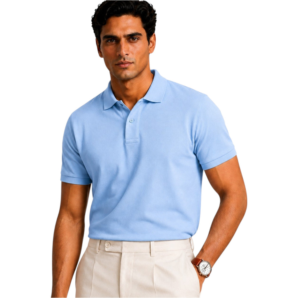 Classic Polo T-Shirt (Pack of 2) | 100% Cotton | Black & Blue