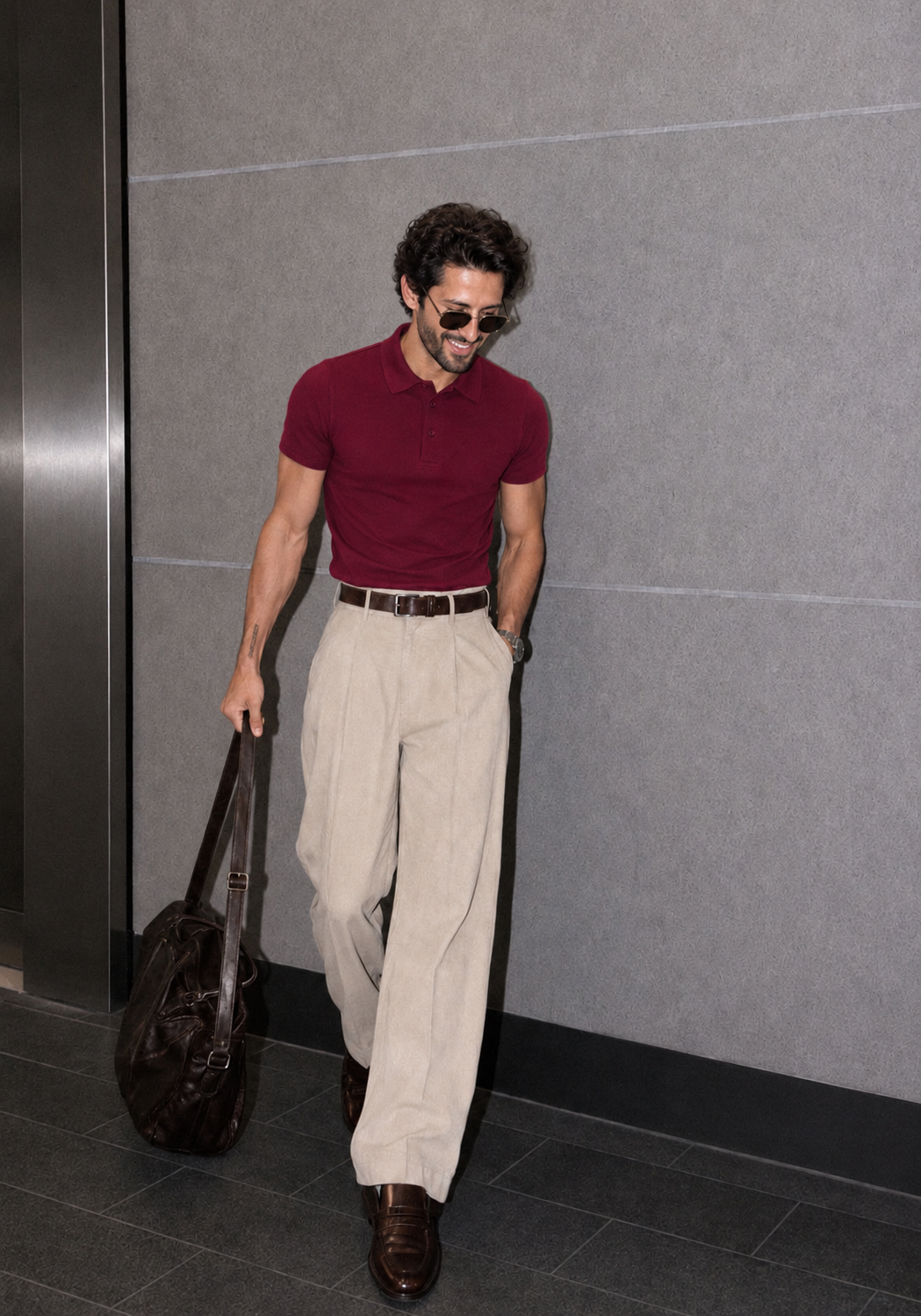 Classic Polo T-Shirt (Maroon)