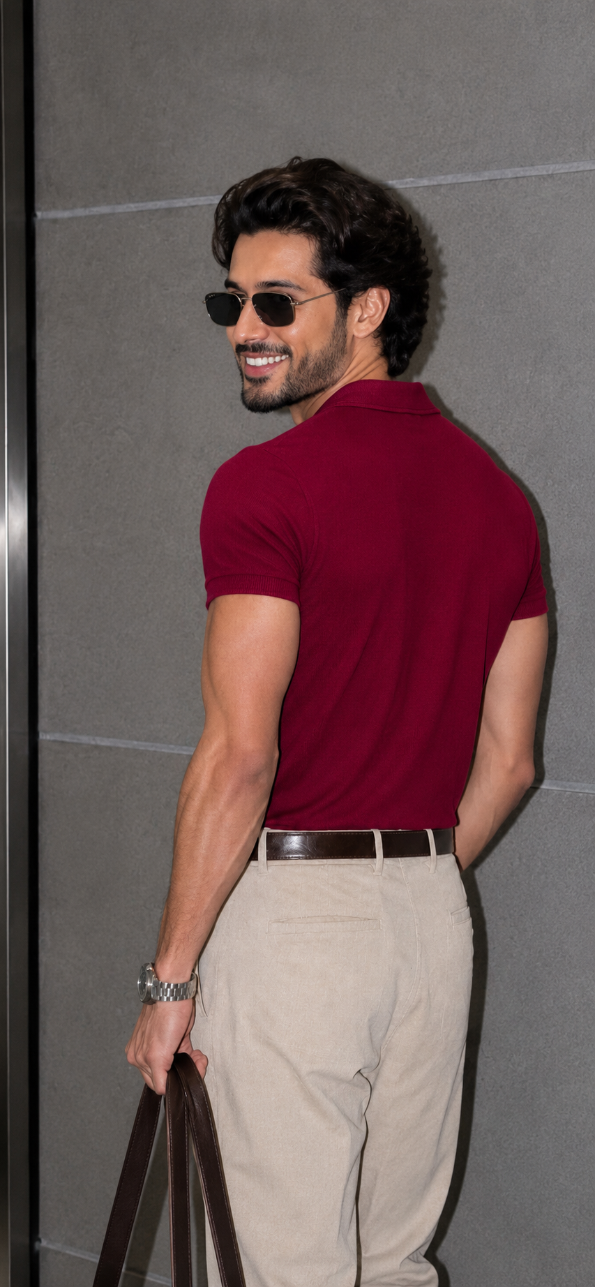 Classic Polo T-Shirt (Maroon)