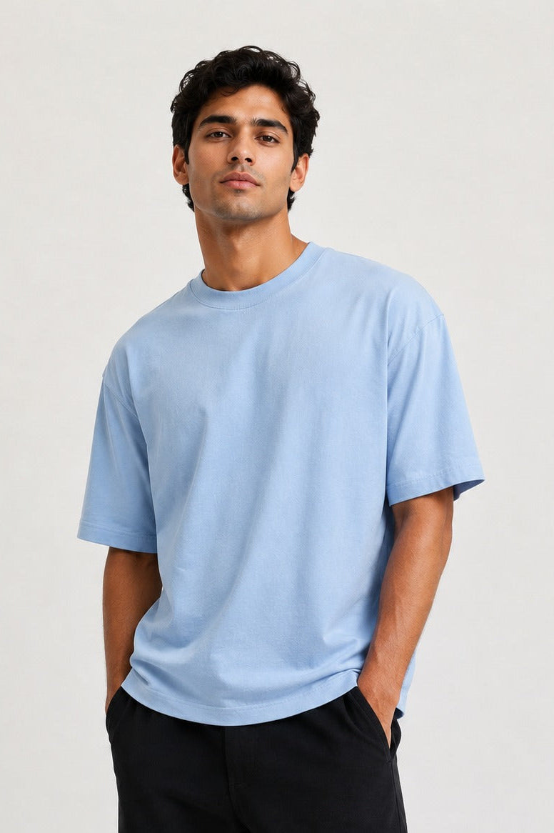Relaxed Fit T Shirt (Powder Blue)