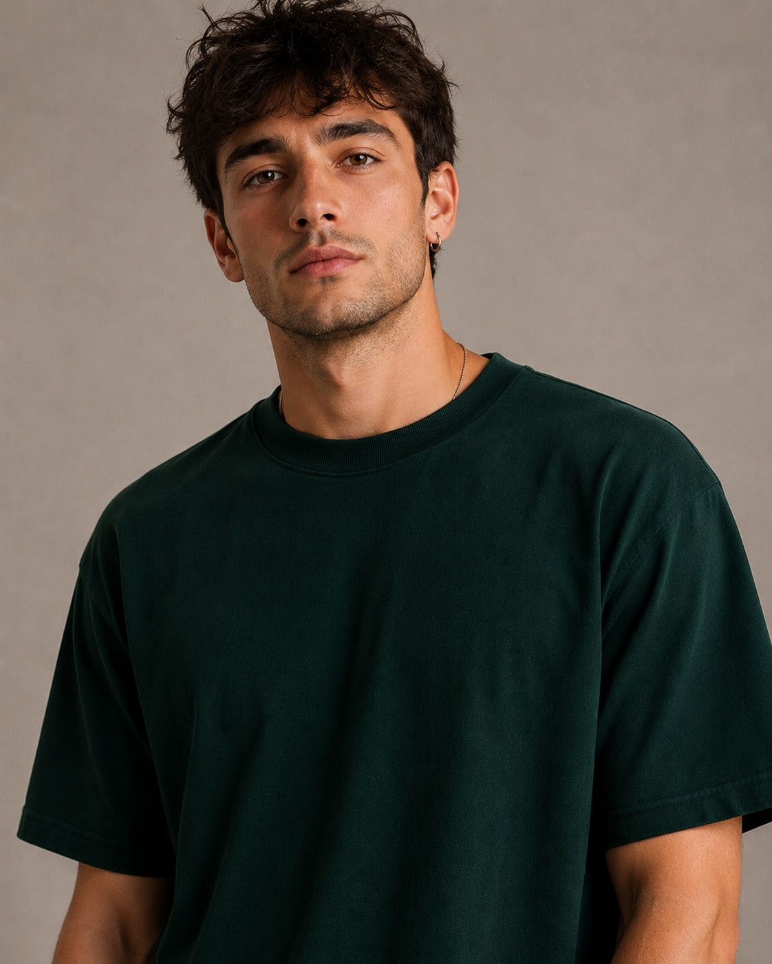 Relaxed Fit T Shirt (Bottle Green)