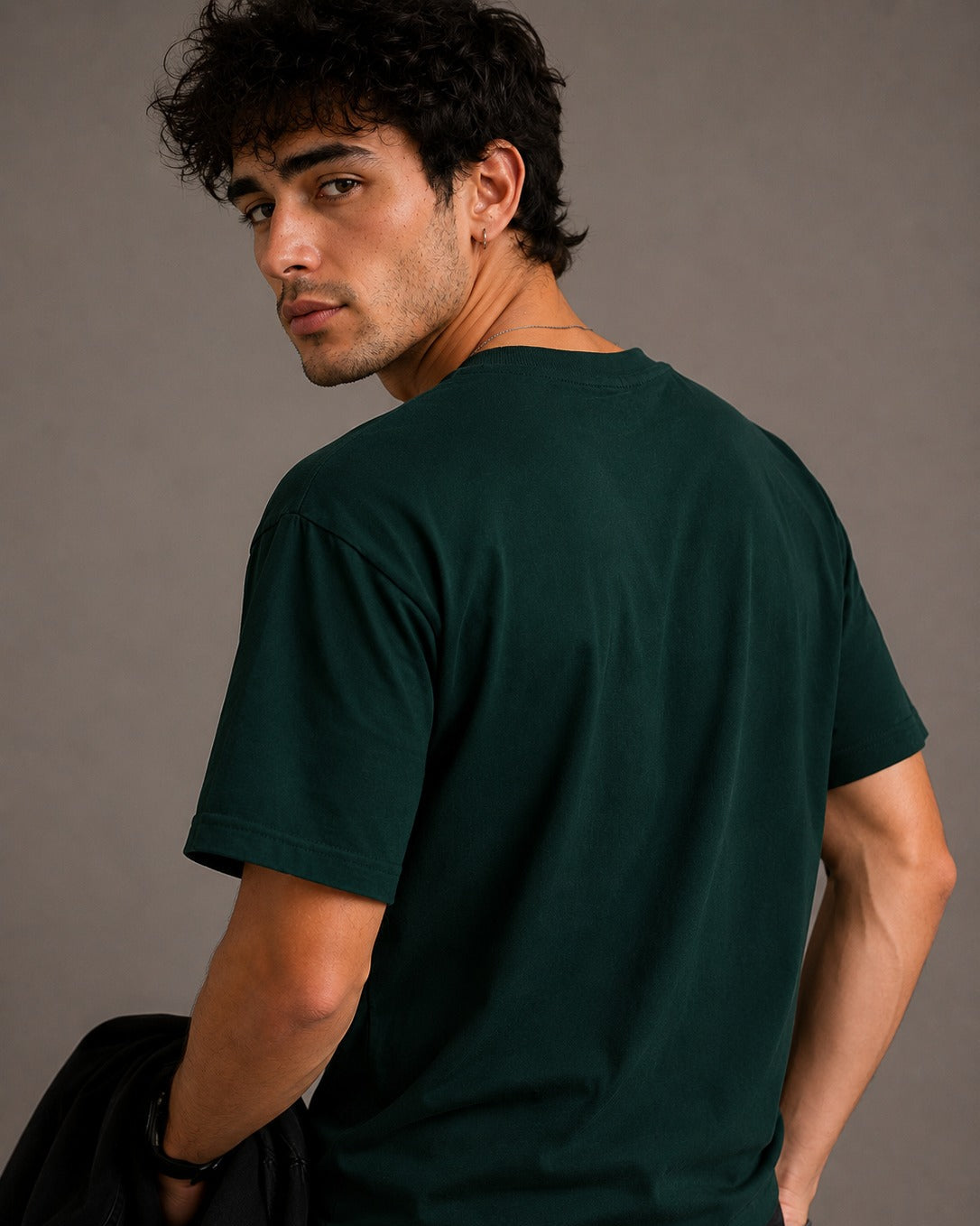 Relaxed Fit T Shirt (Bottle Green)